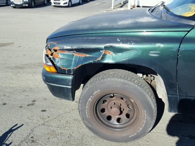 1B7GL22X1XS243603 - 1999 DODGE DAKOTA GREEN photo 9