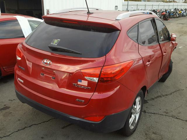 KM8JUCACXDU742161 - 2013 HYUNDAI TUCSON GLS RED photo 4