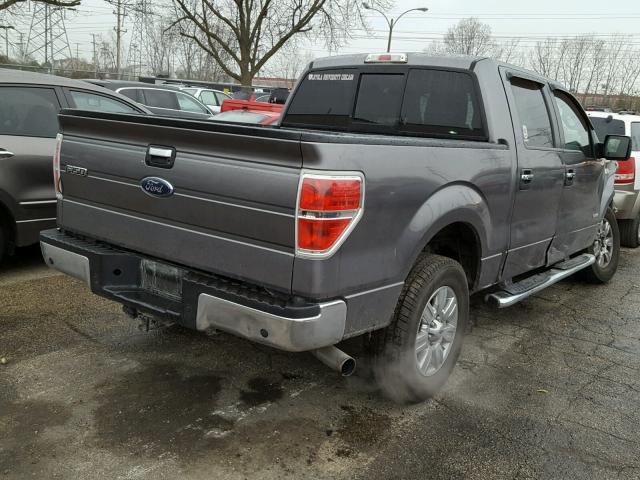 1FTFW1ET3CFC91144 - 2012 FORD F150 SUPER GRAY photo 4