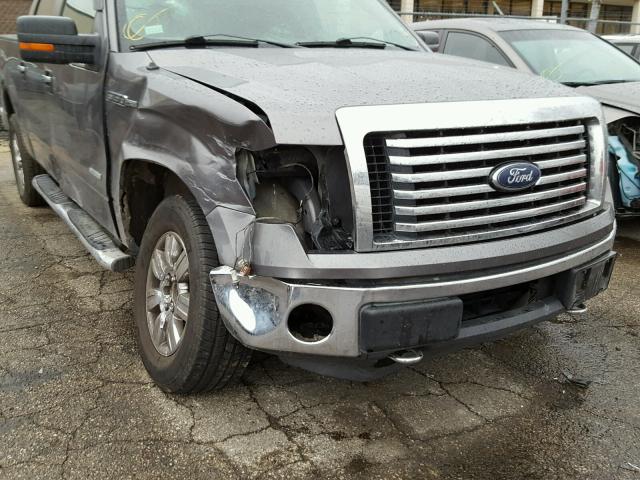 1FTFW1ET3CFC91144 - 2012 FORD F150 SUPER GRAY photo 9