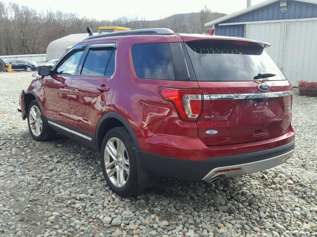 1FM5K8D84GGC96619 - 2016 FORD EXPLORER X RED photo 3