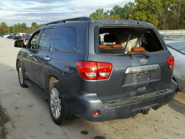 5TDBY67A38S006421 - 2008 TOYOTA SEQUOIA PL GRAY photo 3