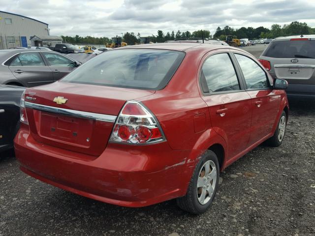 KL1TD56E39B397360 - 2009 CHEVROLET AVEO LS RED photo 4