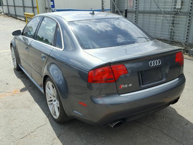 WUARU78E57N907475 - 2007 AUDI RS4 QUATTR GRAY photo 3