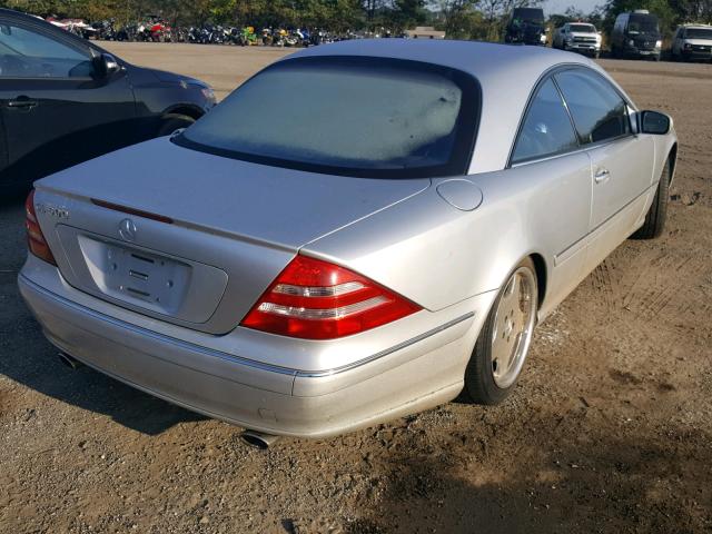 WDBPJ75J21A017236 - 2001 MERCEDES-BENZ CL 500 GRAY photo 4