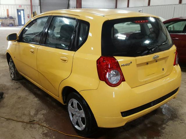 KL1TD66EX9B627112 - 2009 CHEVROLET AVEO LS 黄色 照片 3