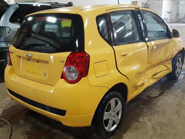 KL1TD66EX9B627112 - 2009 CHEVROLET AVEO LS 黄色 照片 4