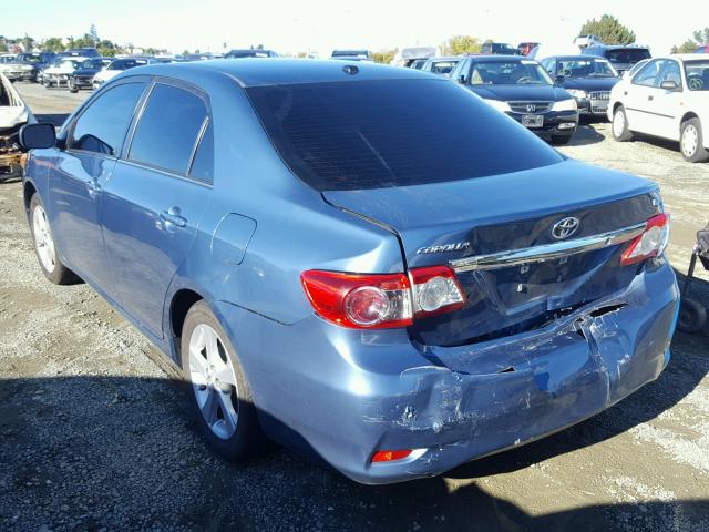 5YFBU4EE9DP217695 - 2013 TOYOTA COROLLA BA BLUE photo 3