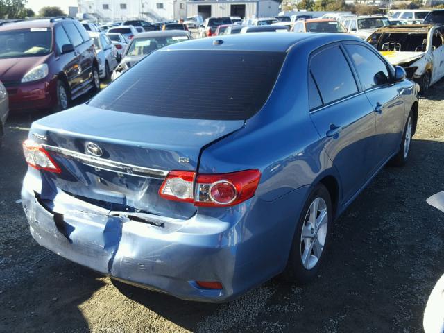 5YFBU4EE9DP217695 - 2013 TOYOTA COROLLA BA BLUE photo 4