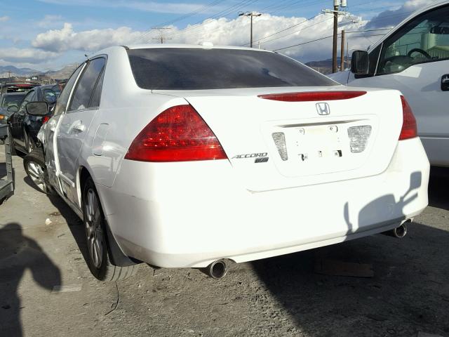 1HGCM66567A101685 - 2007 HONDA ACCORD EX WHITE photo 3