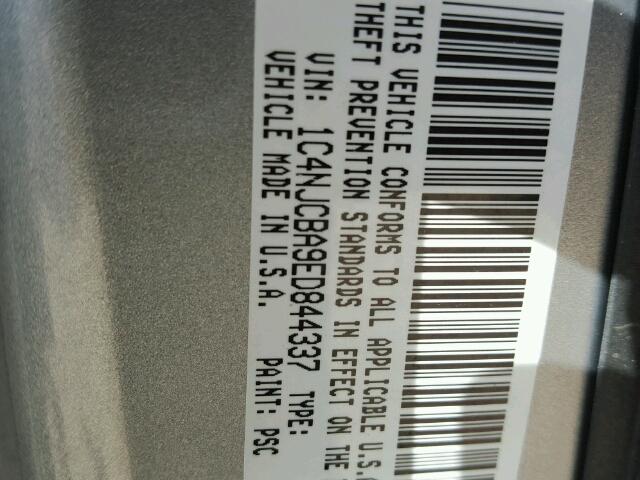 1C4NJCBA9ED844337 - 2014 JEEP COMPASS SP ნაცრისფერი ფოტო 10