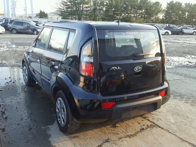 KNDJT2A13A7194837 - 2010 KIA SOUL BLACK photo 3