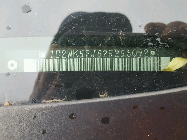 1G2WK52J62F253092 - 2002 PONTIAC GRAND PRIX BURGUNDY photo 10