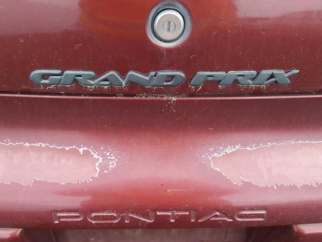 1G2WK52J62F253092 - 2002 PONTIAC GRAND PRIX BURGUNDY photo 9