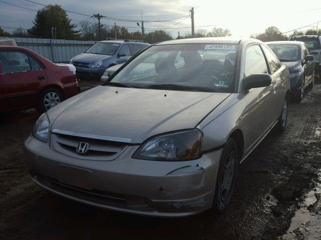 1HGEM22572L079717 - 2002 HONDA CIVIC LX BEIGE photo 2