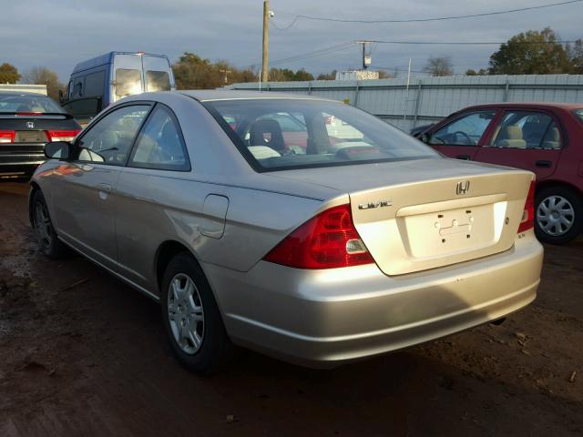 1HGEM22572L079717 - 2002 HONDA CIVIC LX BEIGE photo 3