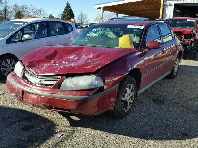 2G1WF52E459308776 - 2005 CHEVROLET IMPALA MAROON photo 2