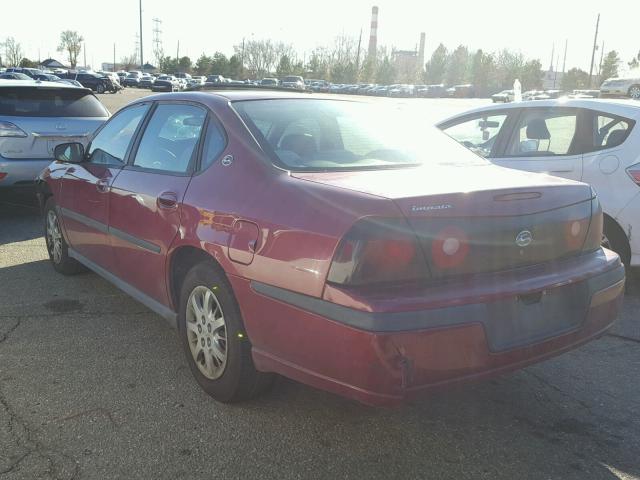 2G1WF52E459308776 - 2005 CHEVROLET IMPALA MAROON photo 3