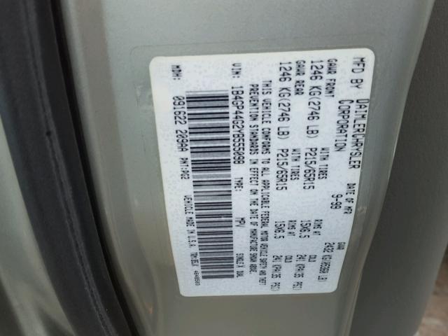 1B4GP44G2YB555098 - 2000 DODGE GRAND CARA GRAY photo 10