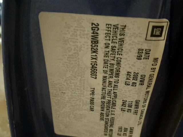 2G4WB52K1X1546607 - 1999 BUICK REGAL LS 蓝色 照片 10