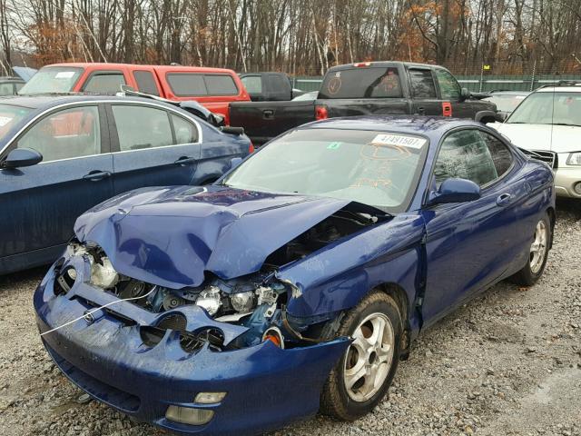 KMHJG35F0YU215330 - 2000 HYUNDAI TIBURON BLUE photo 2