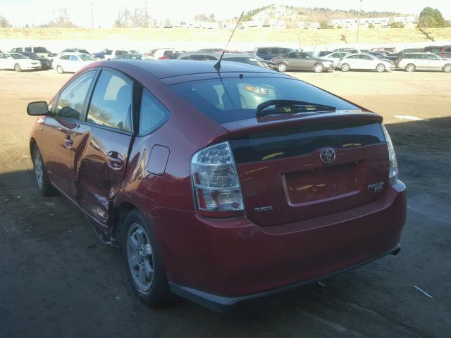 JTDKB20U687804971 - 2008 TOYOTA PRIUS RED photo 3