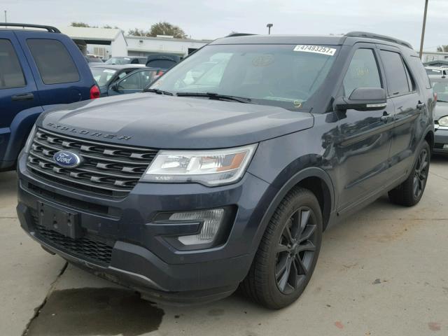 1FM5K8D85HGA12562 - 2017 FORD EXPLORER X BLACK photo 2