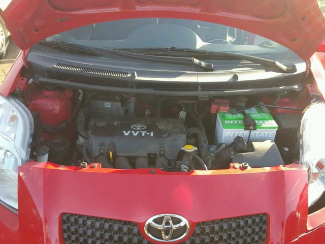 JTDJT923885153215 - 2008 TOYOTA YARIS RED photo 7