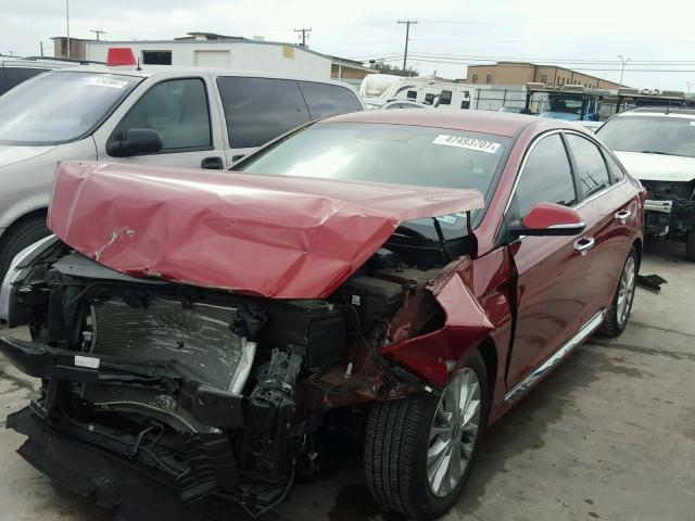 5NPE34AF6FH029795 - 2015 HYUNDAI SONATA SPO RED photo 2