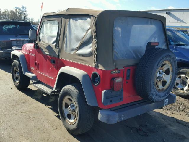 1J4FY29P4VP452492 - 1997 JEEP WRANGLER / RED photo 3