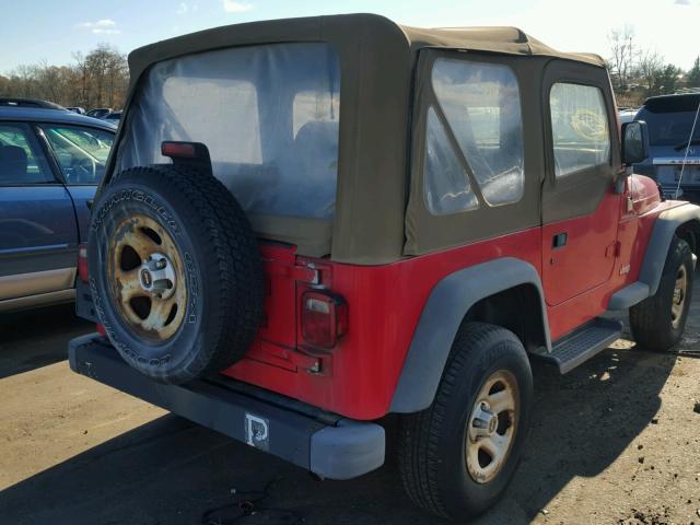 1J4FY29P4VP452492 - 1997 JEEP WRANGLER / RED photo 4