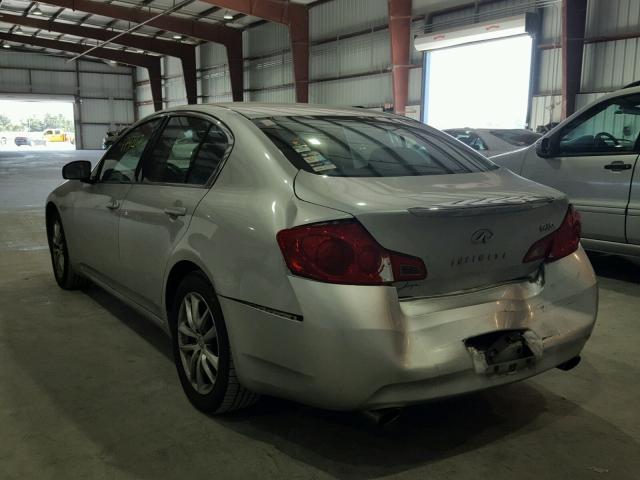 JNKBV61F67M814994 - 2007 INFINITI G35 SILVER photo 3