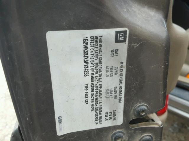 1G2WK52JX3F134253 - 2003 PONTIAC GRAND PRIX ყავისფერი ფოტო 10