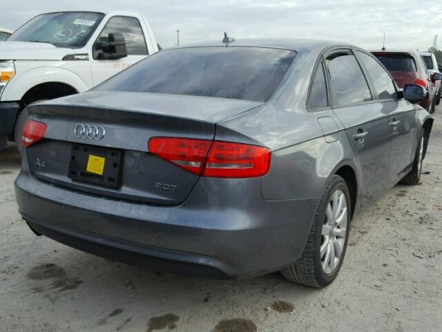 WAUAFAFL1DN031502 - 2013 AUDI A4 PREMIUM GRAY photo 4