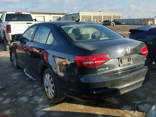 3VWD17AJ3FM236465 - 2015 VOLKSWAGEN JETTA SE BLACK photo 3