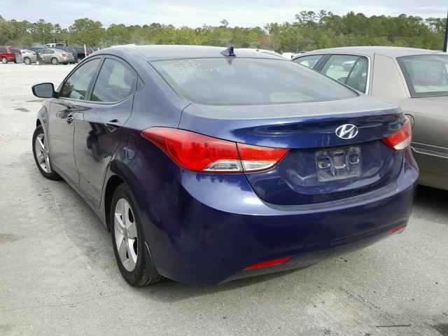 5NPDH4AE7CH142283 - 2012 HYUNDAI ELANTRA GL BLUE photo 3