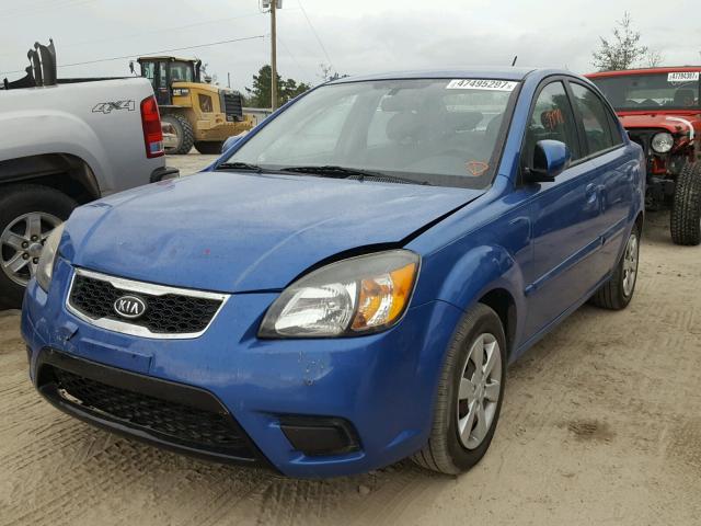 KNADH4A31A6651806 - 2010 KIA RIO LX BLUE photo 2