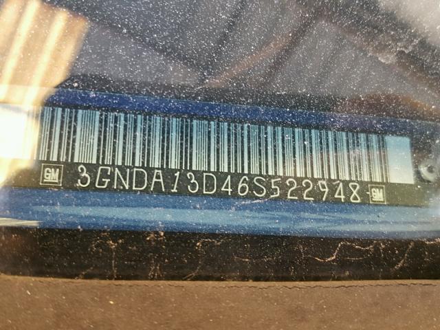 3GNDA13D46S522948 - 2006 CHEVROLET HHR LS BLUE photo 10