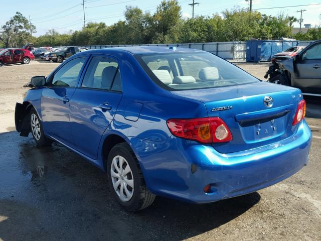 1NXBU40E19Z086680 - 2009 TOYOTA COROLLA BA BLUE photo 3