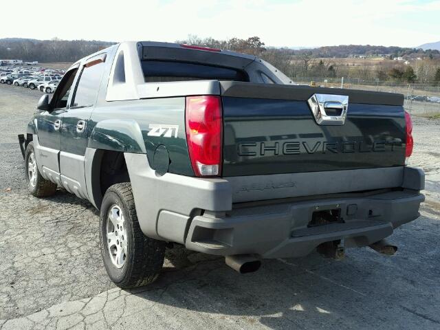 3GNEK13T92G147287 - 2002 CHEVROLET AVALANCHE GREEN photo 3