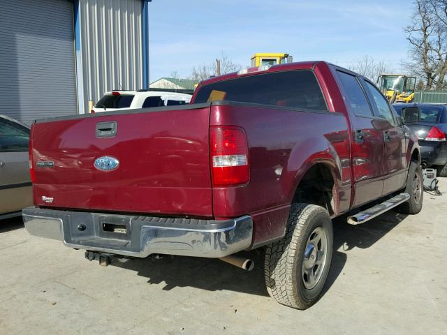 1FTPW14V06KD73237 - 2006 FORD F150 SUPER MAROON photo 4