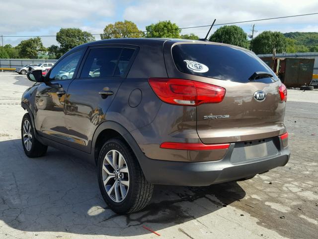 KNDPB3AC5E7549288 - 2014 KIA SPORTAGE B BROWN photo 3