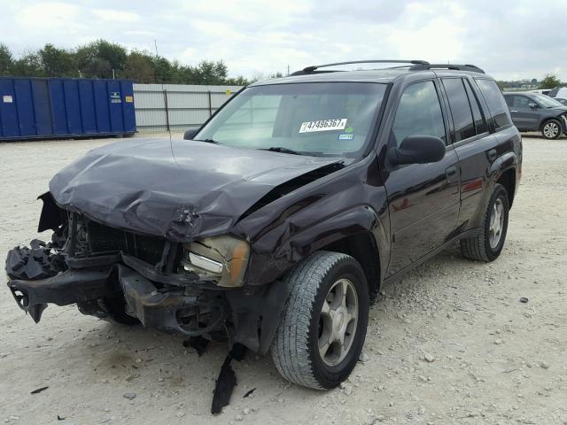 1GNDS13S682226324 - 2008 CHEVROLET TRAILBLAZE BURGUNDY photo 2