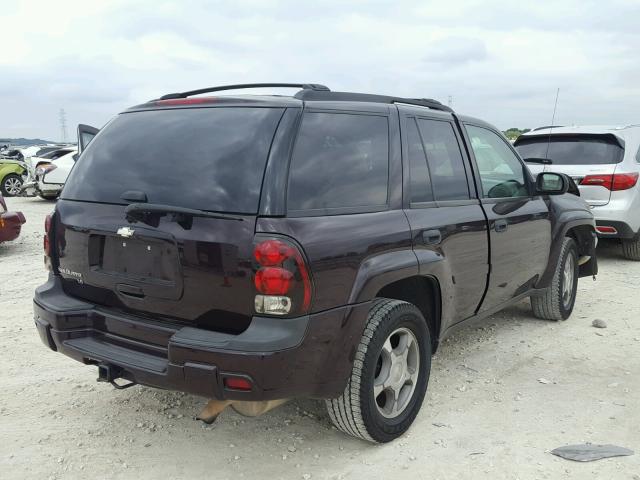 1GNDS13S682226324 - 2008 CHEVROLET TRAILBLAZE BURGUNDY photo 4