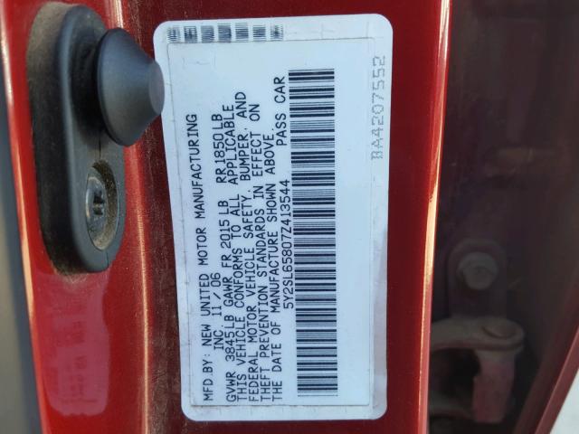 5Y2SL65807Z413544 - 2007 PONTIAC VIBE RED photo 10