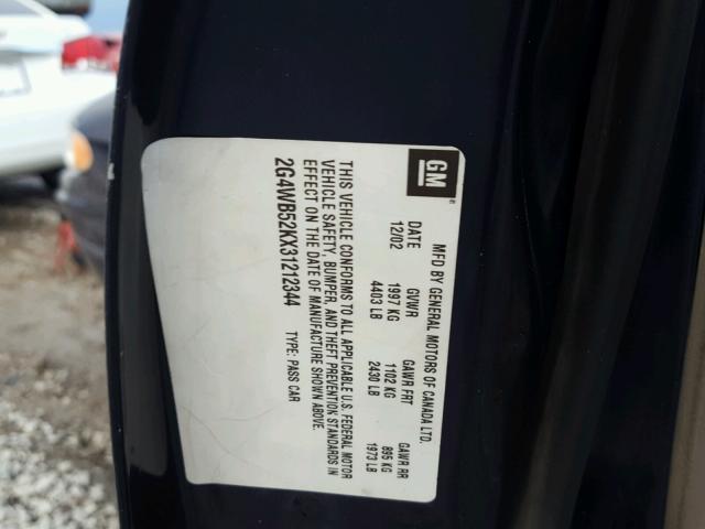 2G4WB52KX31212344 - 2003 BUICK REGAL LS 蓝色 照片 10