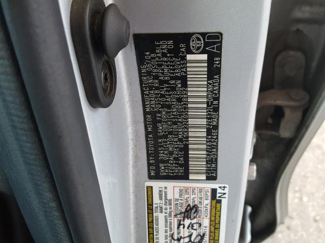 2T1KR32E05C338892 - 2005 TOYOTA MATRIX 银色 照片 10