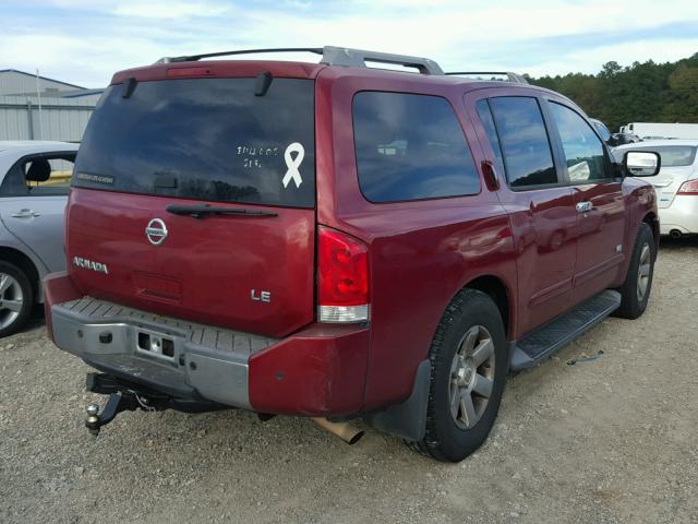 5N1BA08A07N722483 - 2007 NISSAN ARMADA SE RED photo 4