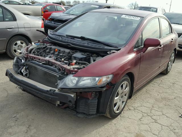 19XFA1F50AE034416 - 2010 HONDA CIVIC LX MAROON photo 2