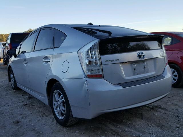 JTDKN3DU9A0157519 - 2010 TOYOTA PRIUS SILVER photo 3